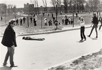 JOHN FILO (1948- ) A sequence of three photographs from the Kent State shooting, including his Pulitzer Prize-winning image of Mary Ann